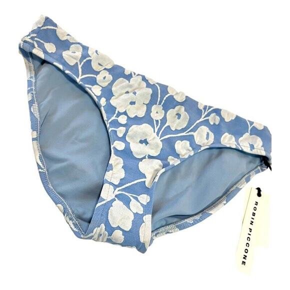 Robin Piccone Sadie‎ Clean Finish Sky Blue Bikini Bottoms Medium NEW $62 - Picture 1 of 6
